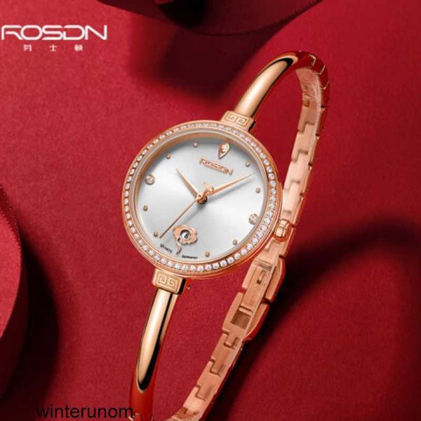 Rosdn Coppia Orologi Rosdn Orologio da donna New Talent Series Diamond Set Orologio da donna Contatore Cintura Moda Orologio al quarzo impermeabile Bracciale con quadrante elegante W HBJT