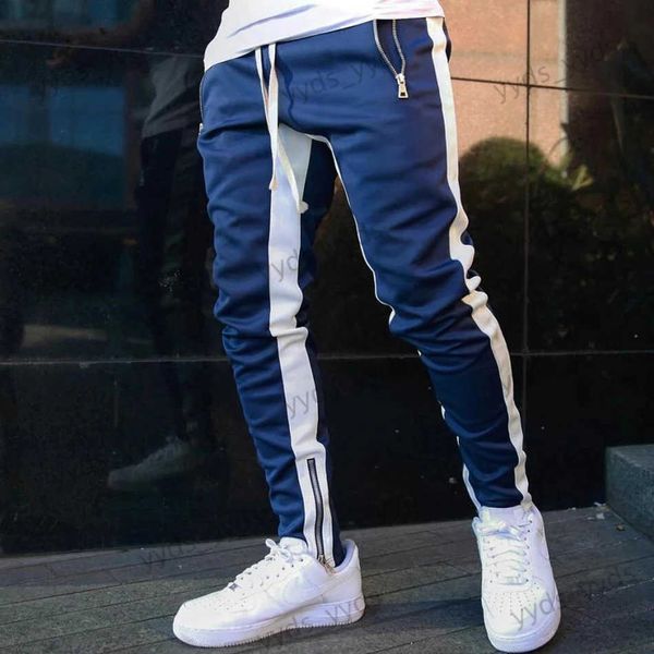 Erkekler Pantolon Yeni Erkekler Sıradan Moda Pantolon Spor giyim Sıska Erkek Pantolon Salonları Dipler Dipler Hip Hop Street Giyim Joggers Sweetpants T231122