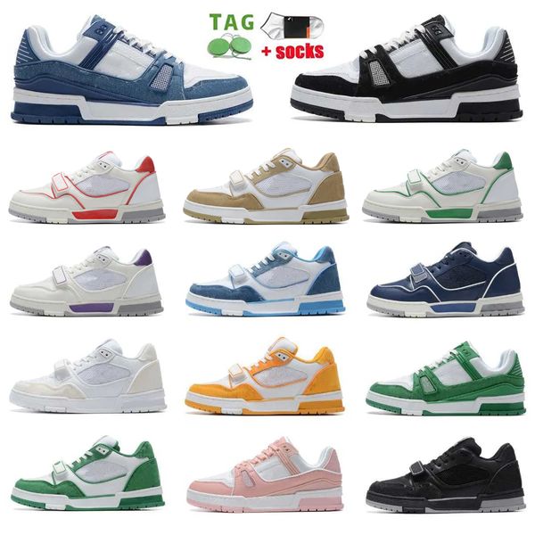 Luxe merk Heren Dames Casual Schoenen Trainer Sneaker Triple Wit Roze Hemelsblauw Zwart Groen Geel Laag Heren Sneakers Dames Trainers buitenshuis Sneakers