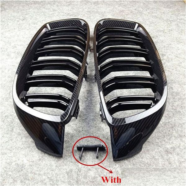 Gitter glänzend schwarz/M-Farbe Mesh-Gitter für 4er F32 F33 F36 F80 F82 F83 Abs 2 Line Car Front Grill 2013-In Drop Delivery Mobil Dhryu