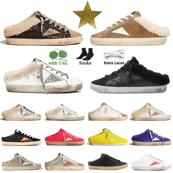 Goldene Turnschuhe Sabots Männer Frauen Leopard schmutzige Schuhe Plattform Basketball Goldenstar Super Stars Do-Old Schwarz Weiß Glitzer Luxus Italien Marke Männer Trainer Hausschuhe