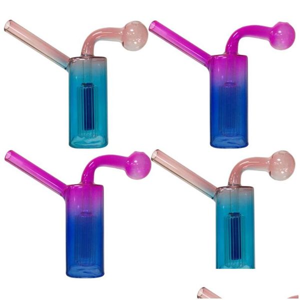 Tubos de fumar Bubbler Queimador de Óleo Mini Bongos de Vidro Percolador Difusor Água Hookah Bong Bubblers Reciclar Filtro Portátil Dab Rigs Drop Dhzih