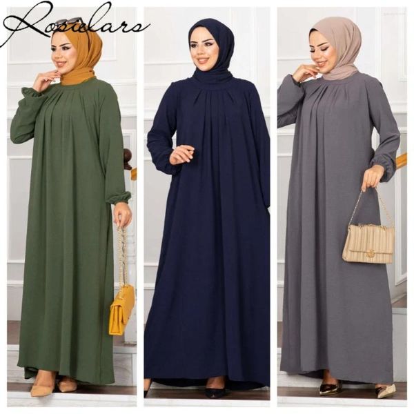 Etnik Giysiler 2023 Pileli Uzun Elbiseler Müslüman Setler Türk gece elbisesi Lady Fas Kaftan Abaya Dubai Kaftan Abayas Arap Hijab 2xl