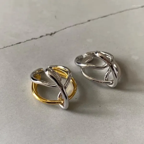 Anéis de cluster Ventfille 925 anel de prata esterlina para mulheres menina presente simples tendência separável moda versátil ajustável jóias gota