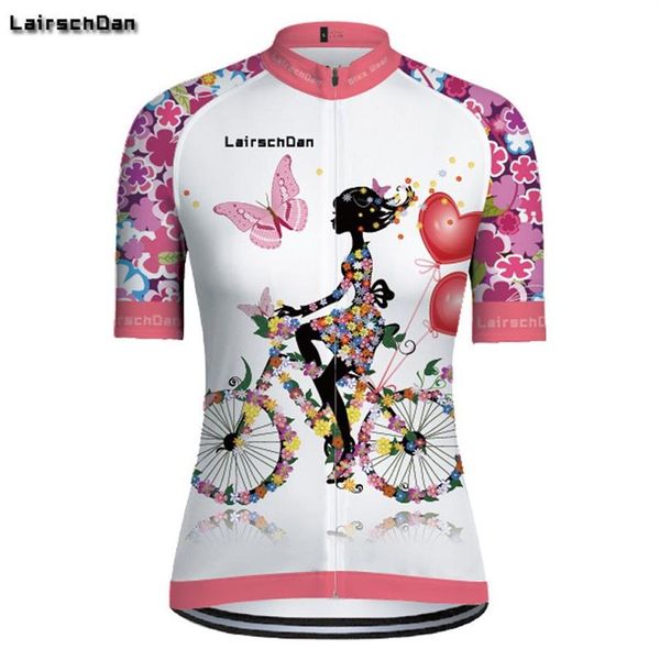 Sptgrvo Lairschdan Pembe Pro Bisiklet Jersey Ekibi 2019 Bisiklet Giysileri Yaz Kadın Kısa Set MTB Bike Uniforme Bisiklet Giysileri Kit284s