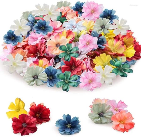 Dekoratif Çiçekler Sahte El Sanatları Yapay Çiçek Kafaları Daisy Peony Mini Kumaş Köklü Dekorasyon Ev Düğün Partisi