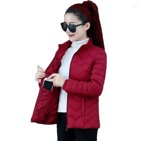 Mulheres Trench Coats Fino Algodão-acolchoado Casaco Curto Outono e Inverno Slim Down Jacket Grande Tamanho Coreano Moda Feminina