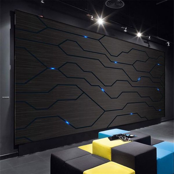 3D черный металлический декор, настенная бумага, декор, фреска, зал для киберспорта, 3d фрески, обои для гостиной252Z