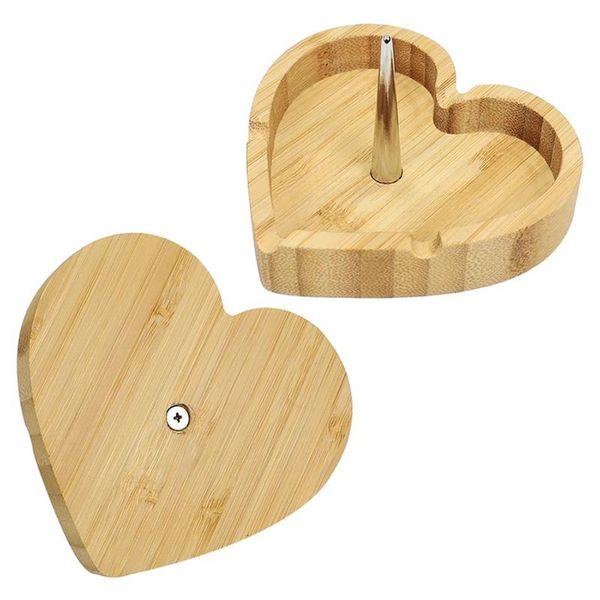 Posacenere materiali in legno a forma di cuore accessori per fumatori posacenere contenitori dallo stile unico280J