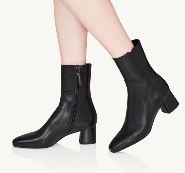 Damen Designer Aquazzuras Sellier Bootie Stiefeletten Saint Honore Gefütterter Bootie verziert Schwarz Braun Stil Leder Wildleder Spiel Mid Calf Blockabsatz Stretch