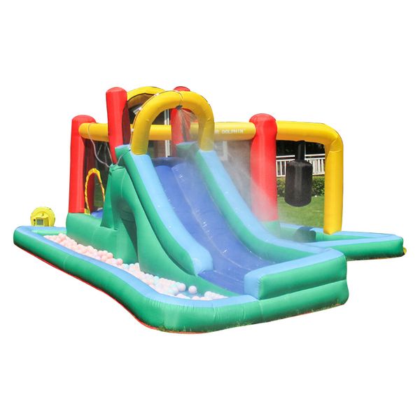 Giochi da giardino per bambini Giochi gonfiabili Boxe Castello da salto Scivolo d'acqua in vendita Attrezzatura da gioco all'aperto Parco multifunzione con foro per piscina per colonna di punzonatura