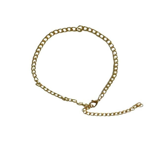 Tornozeleiras Tornozeleiras 4mm Mariner Link Chain Gold Color Tornozeleira 9 10 11 Polegadas Pulseira de Tornozelo Cubano para Mulheres Homens À Prova D 'Água Kirk22 Drop Deli Dh1av