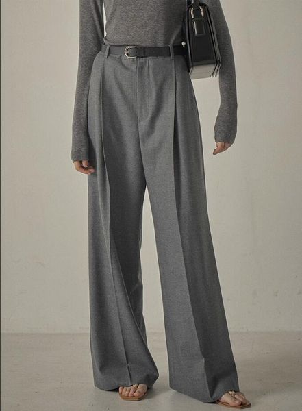 Kh * ite Pantaloni da tuta da donna Stagione 2023 Nuovi pantaloni lunghi Pantaloni da pavimento casual alti e slim di grandi dimensioni