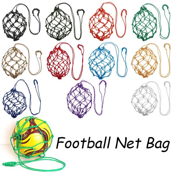 Altri articoli sportivi Calcio giovanile Autoallenatore Tasca per rete da calcio Sport all'aria aperta professionale Borsa da basket in rete di nylon Borsa da trasporto per pallone da calcio in rete solida 231121