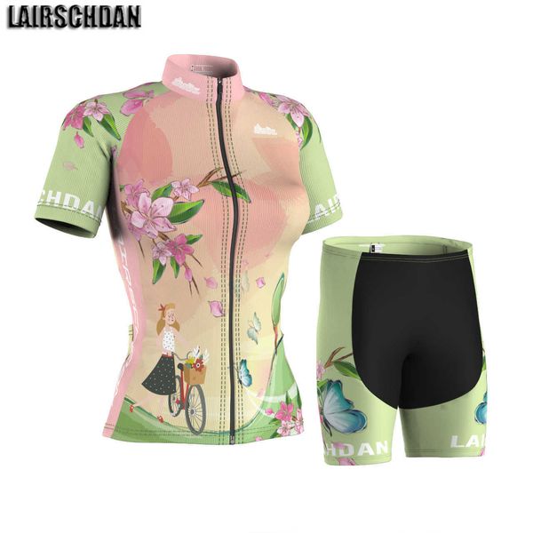 Radtrikot Sets LairschDan Pro Team Radtrikot Damen Fahrrad Short Set 2021 Sommer Mädchen MTB Anzug Radsportbekleidung tenue velo cycliste femme J230422