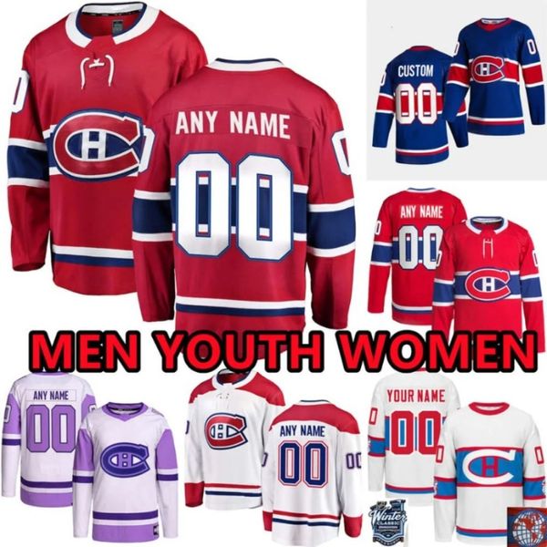 26 Johnathan Kovacevic Custom Canadiens Hockey-Trikots Montreal Herren Damen Jugendliche 25 Denis Gurianov 68 Mike Hoffman 8 Michael Matheson Monahan Montembeault
