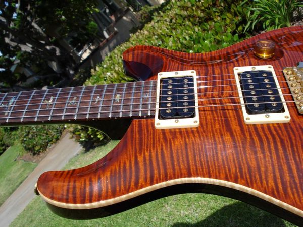 Vendita calda chitarra elettrica di buona qualità 2004 Custom 24 Artist Brown Tortoise Flame 10 Top Birds- Strumenti musicali