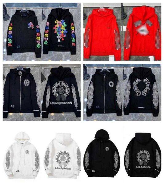 Tasarımcı Hoody Mens Hoodie Giyim Kadın Hoodies chross Çiçek Arm Ön baskılı at nalı cep fermuar Jackts Hearts katlar fy