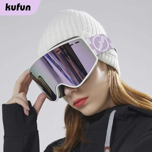 Лыжные очки Kufeng для близорукости, противотуманные, снежные, цилиндрические и для женщин и мужчин, для взрослых и детей