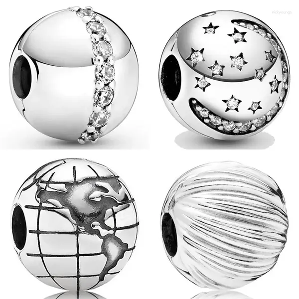 Pietre preziose sciolte Linea scintillante originale Stella notturna Globo Semi di eleganza Clip Fascino Perlina Misura gioielli in argento sterling 925