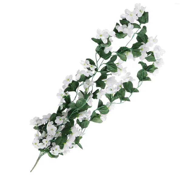 Dekorative Blumen, künstliches Rattan, 4 Blütenblätter, Simulation grüner Pflanzen, hängende violette Weinrebengirlande für Hochzeit, Zuhause, Party, Garten, Basteln