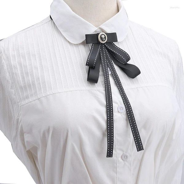 Laços femininos pequenos gravata borboleta sólida moda de luxo linda fita vermelho preto borboleta laço branco camisas faculdade meninas gravata cravat