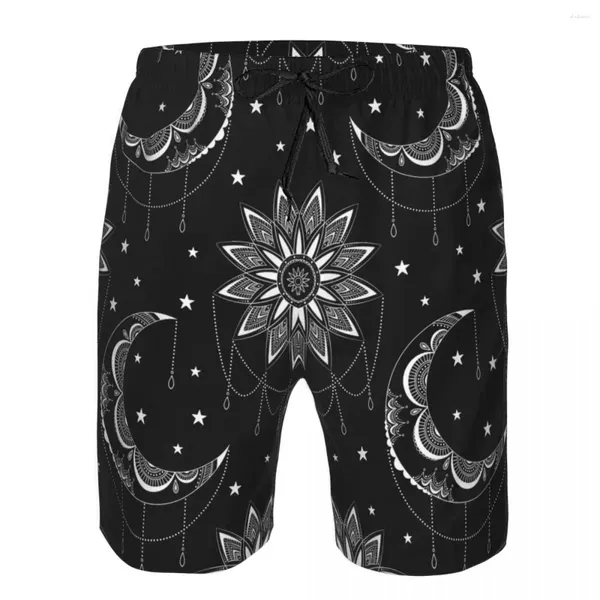 Pantaloncini da uomo Costumi da bagno da uomo Traspiranti Tronchi ad asciugatura rapida Vintage Moon Sun And Stars Beach per il surf