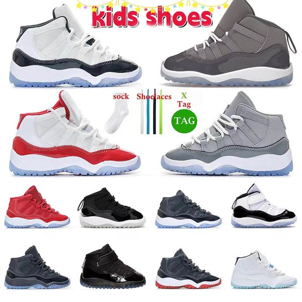 Luxus-Kinderschuhe, 11-Jahre-Babyschuhe, Kinder-Designerschuhe, Cherry Bred Low Cool Grey High White Bred Citrus Gamma Blue, Basketballschuhe für Kleinkinder