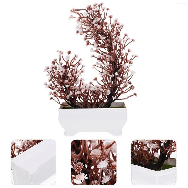 Fiori decorativi Pianta in vaso artificiale Fiore finto Bonsai Piante finte in plastica realistiche Ornamento piccolo