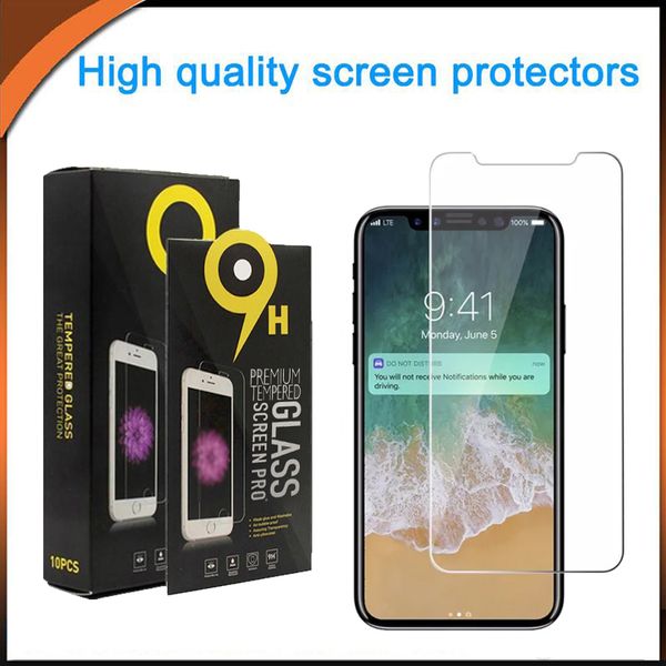 Displayschutzfolien für iPhone 14 13 12 11 Pro Max Temperglas Displayschutzfolie A12 A03S A32 MOTO One 5G alle USA kommen neues Modell