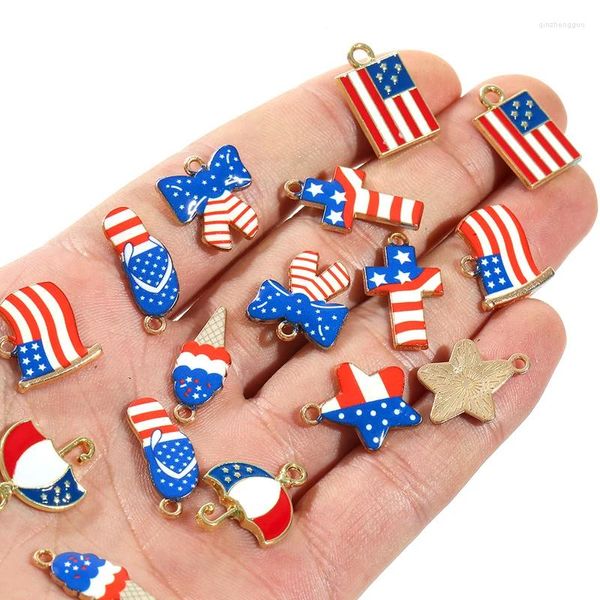 Charms 10 teile/los Gemischte Amerikanische Flagge Kreuz Slipper Anhänger DIY Ohrringe Armband Für Schmuck Machen Erkenntnisse