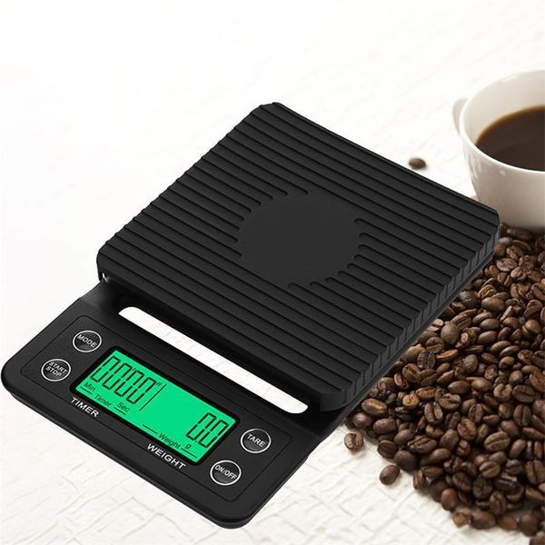 Измерение инструментов Precision Drip Coffee Scale Coffee Wosing 01G Drip Coffee Scale с Timer Digital Kitchen Scale Высокая точность ЖК -дисциплин 230422