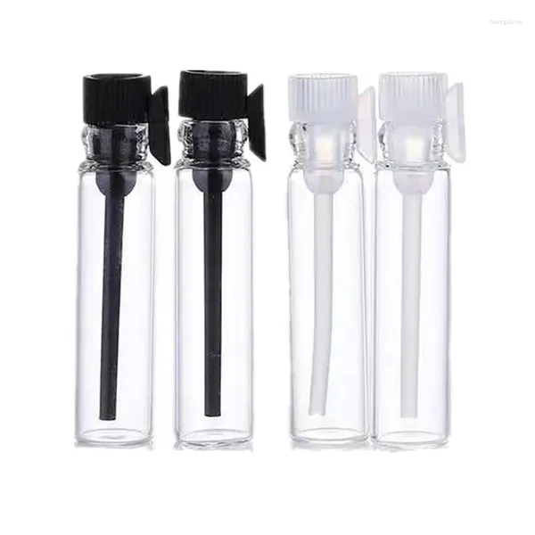 Frascos de armazenamento 100 PÇS/LOTE 0.5 1 2 3ml Transparente Vidro Transparente Óleo Essencial Perfume Gota Vara Frasco de Amostra