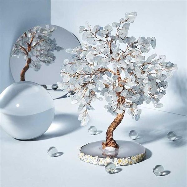 Hailanbao Crystal Natural Bonsai Money Tree Lucky Feng Shui для настольного декора. Домашний офис 211111234d