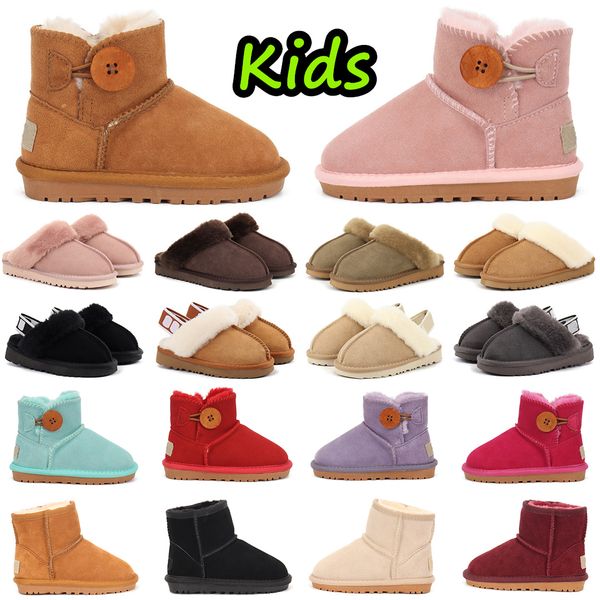 Crianças Botas Criança Botas Criança Bota De Inverno Bebê Bota De Neve Designer Austrália Classic Ultra Mini Bota Meninos Meninas Botas De Tornozelo Crianças Camurça Chinelos De Pele