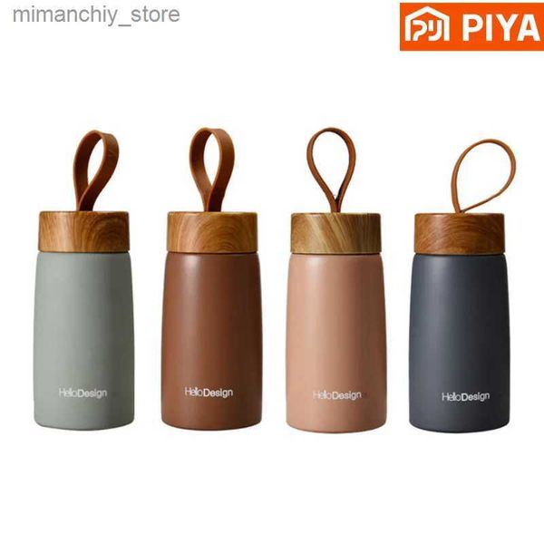Wasserflasche Doub Wall Insulated Thermos 304 Stains Steel Vacuum Flask Outdoor Portab 280ml Wood Water Cup Mini Vacuum Water Bott Q231122