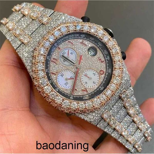 2023other Ap Ice Watch Sparkle Out Pave Setting Vvs Diamond Watch für Herren Edelstahlmaterial in Modemarke cy