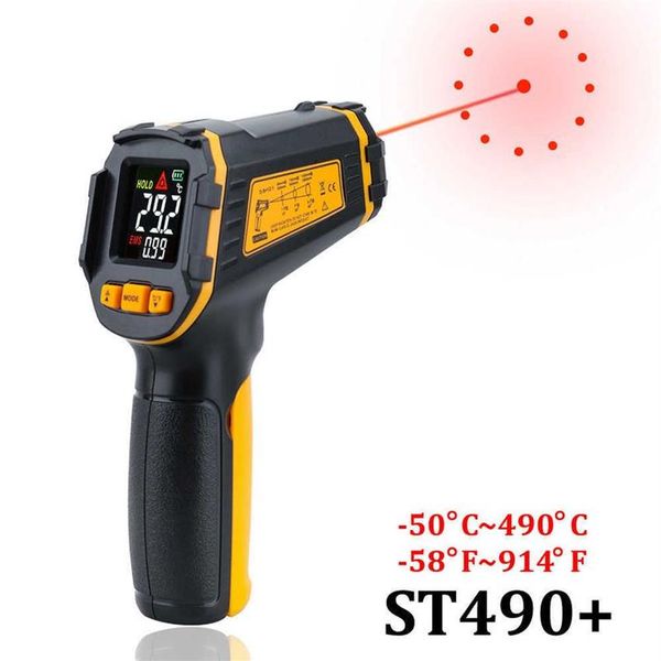 Termômetro infravermelho digital medidor de temperatura a laser sem contato pirômetro imager higrômetro ir termometro colorido lcd luz alarm205b