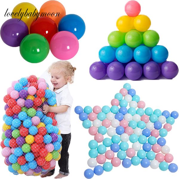 Воздушные воздушные шары 50200pcs Colors Пластиковые шарики водяные бассейны Ocean Wave Ball Ball Swim Pit с баскетбольной обруч
