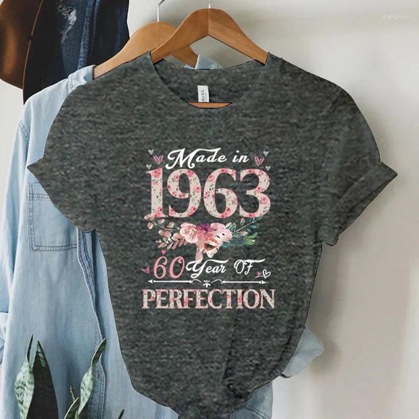 Женские рубашки Tfect 60 -й день рождения рубашка для женщин, сделанных в 1963 году