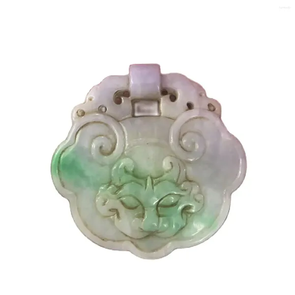Estatuetas decorativas chinês antigo jade animal impressão pingente um símbolo de paz e felicidade