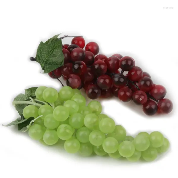 Flores decorativas realistas uvas artificiais plástico falso frutas comida decoração para casa