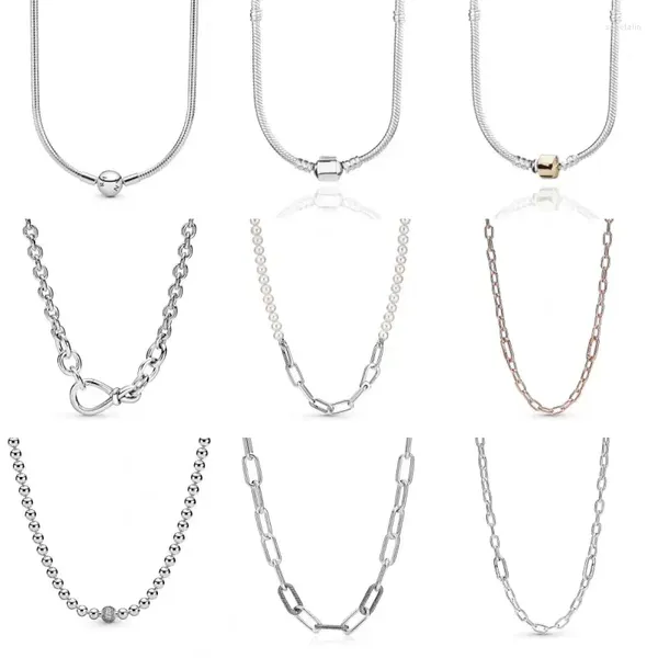 Цепочки для продажи, ожерелье из стерлингового серебра 925 пробы серии ME, ожерелье с замком, стиль, универсальные аксессуары «сделай сам», базовые аксессуары