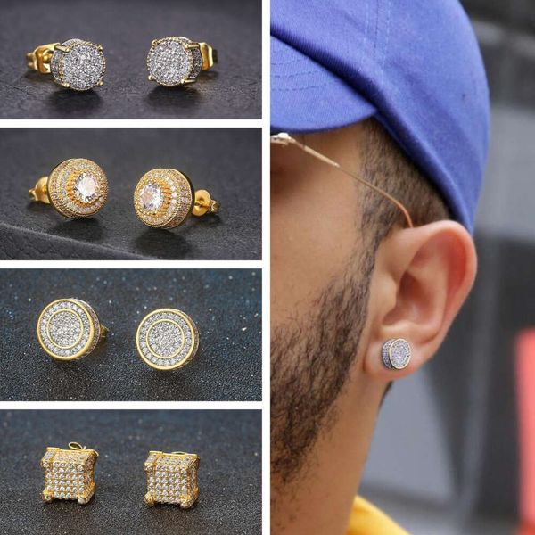 Herren Hip Hop Ohrstecker Schmuck Neue Modedesigner Ohrringe Gold Silber Simulierte CZ Eine Vielzahl von Stilen Diamantohrring