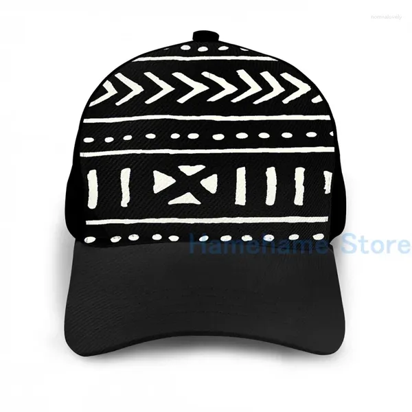 Berretti da baseball Moda Panno di fango africano Berretto da basket in bianco e nero Uomo Donna Stampa grafica Cappello unisex per adulti