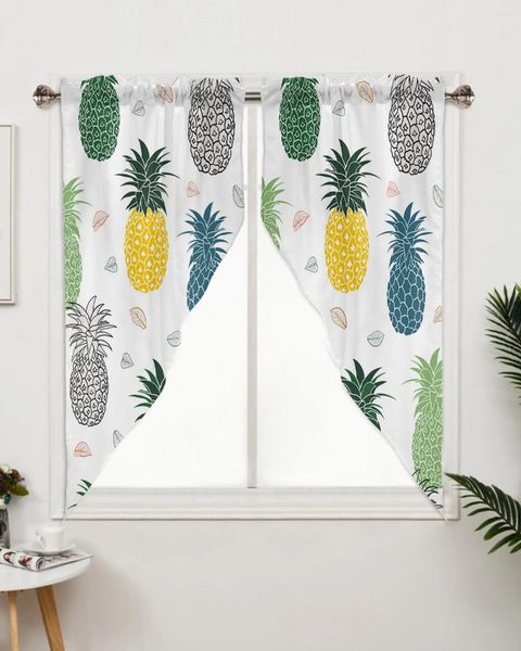 Vorhang Farbe Cartoon Ananas Fenster Behandlungen Vorhänge für Wohnzimmer Schlafzimmer Home Decor dreieckig