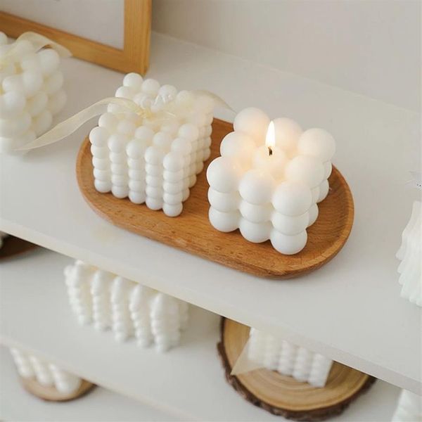 Candele di cera Decorazione della casa Candela cubica stile INS Candele decorative profumate di soia Candele aromatiche Docer per la casa Regalo di compleanno per gli ospiti320r