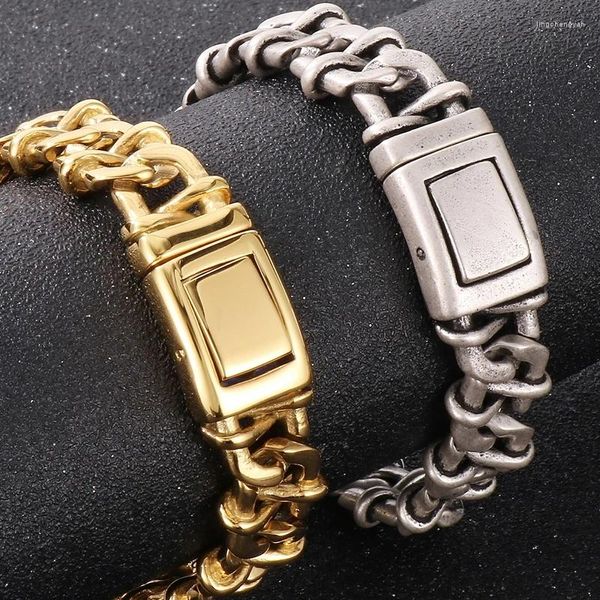 Link Armbänder Vintage 8 Form Kette Für Männer Vergoldet Alte Silber Farbe Mann 316L Edelstahl Schmuck Zubehör