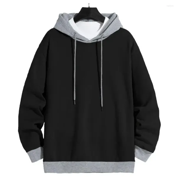 Hoodies masculinos mangas compridas casual moletom com capuz elegante e aconchegante pulôver para outono/inverno streetwear moletom com capuz