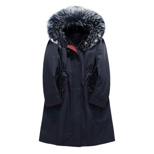 Pelliccia da donna finta invernale marca capispalla ispessita collo di procione cappotto con cappuccio donna cappotti oversize di qualità interna lunga Rex